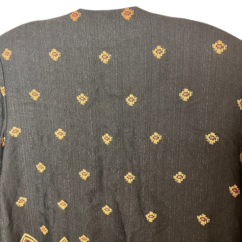 Vintage J.B.S Boho Embroidered Open Front Jacket Blazer Tribal Ethnic Cardigan - Picture 11 of 12